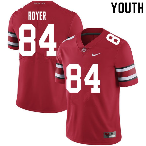 Ohio State Buckeyes #84 Joe Royer Youth Stitched Jersey Red OSU2340